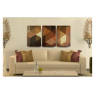 Quadro Decorativo Geometrico Marrom E Bege 70x150 Trio
