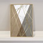 Quadro Decorativo Geométrico Para Sala  Gold Tons Pasteis