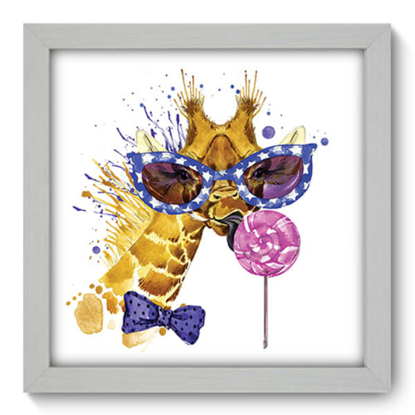 Quadro Decorativo - Girafa - 22cm X 22cm - 073qdsb