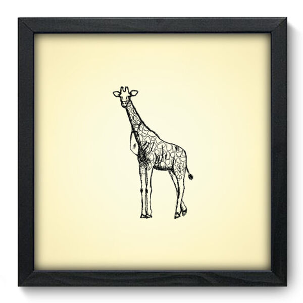 Quadro Decorativo - Girafa - 33cm X 33cm - 062qdsp