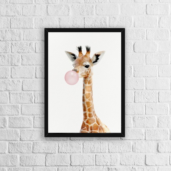 Quadro Decorativo Girafa Chicletes 45x34cm A3 (45 X 34)