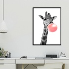 Quadro Decorativo Girafa Com Chiclete 24x18cm - Com Vidro Mol