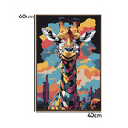 Quadro Decorativo Girafa Cores Moldura Cx Alta 40x60 - Moldur