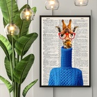 Quadro Decorativo Girafa Gola Rolê 45x34cm - Com Vidro Moldur