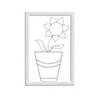 Quadro Decorativo Girassol Branco