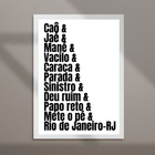 Quadro Decorativo Gírias Cariocas 24x18cm Moldura Branca