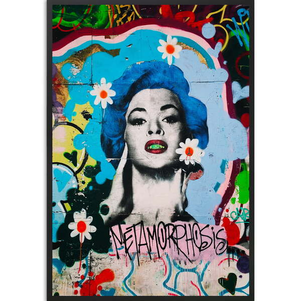 Quadro Decorativo Girl Moldura Sem Vidro Preto