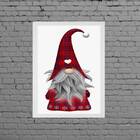 Quadro Decorativo Gnomo De Natal 45x34cm Moldura:madeira Bran