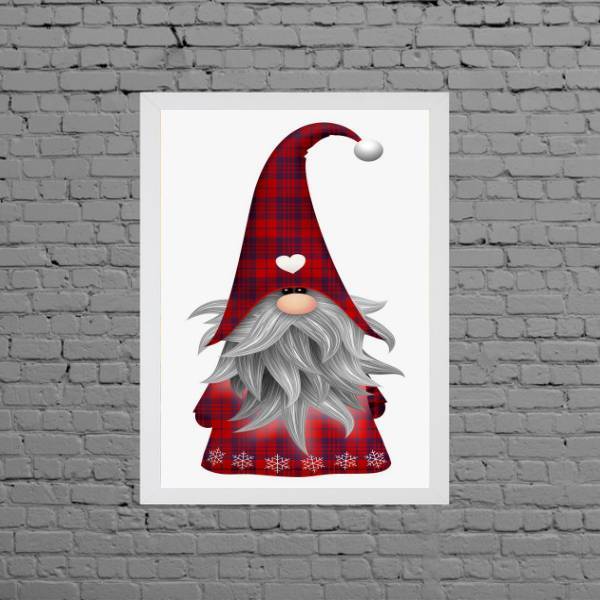 Quadro Decorativo Gnomo De Natal 45x34cm Moldura:madeira Bran