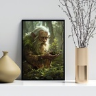 Quadro Decorativo Gnomo Druída 33x24cm - Com Vidro Moldura Br