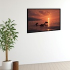 Quadro Decorativo Golfinhos Pôr Do Sol  - 50x70cm Moldura Bra