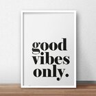 Quadro Decorativo Good Vibes Only 50X70cm Branco