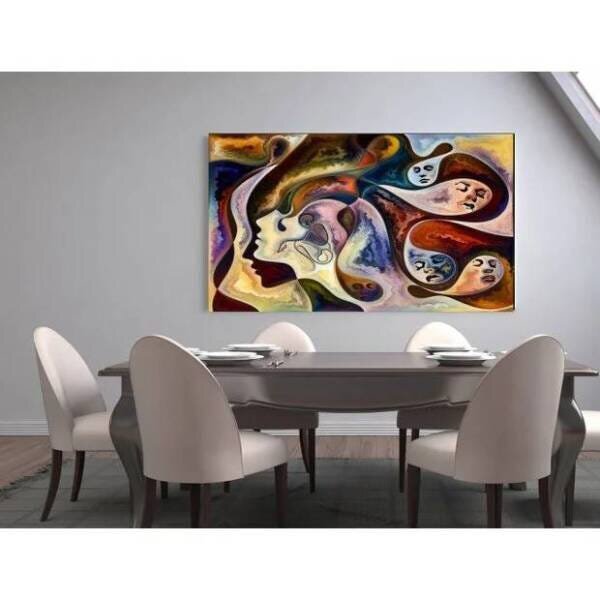 Quadro Decorativo Grande Abstrato Alma Astral - 120x60cm