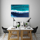 Quadro Decorativo Grande Abstrato Aqua Marine - 120x60cm
