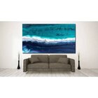 Quadro Decorativo Grande Abstrato Aqua Marine - 150x80cm