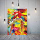 Quadro Decorativo Grande Abstrato Araras Colorful - 180x135cm