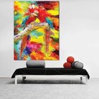 Quadro Decorativo Grande Abstrato Araras Colorful - 200x135cm