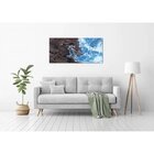 Quadro Decorativo Grande Abstrato Black And Blue - 120x60cm