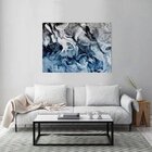 Quadro Decorativo Grande Abstrato Blue And Silver - 200x100cm