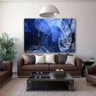 Quadro Decorativo Grande Abstrato Blue Motion - 200x135cm