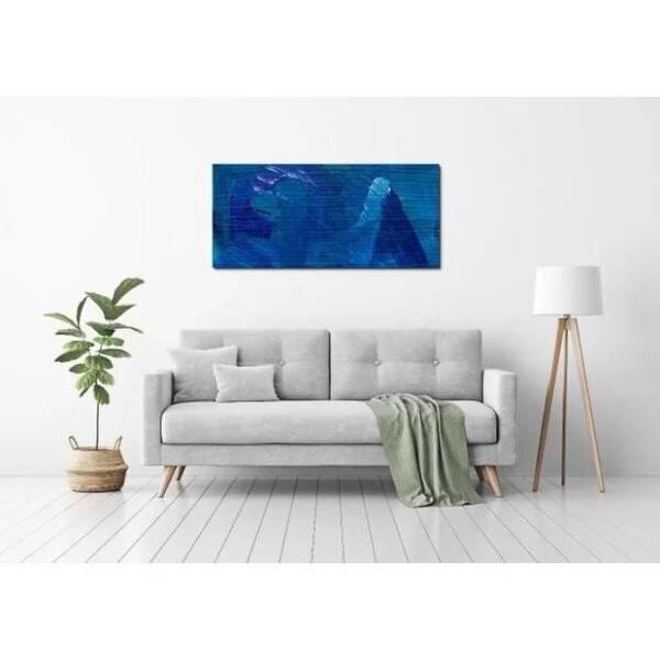 Quadro Decorativo Grande Abstrato Blue Mountain - 150x100cm