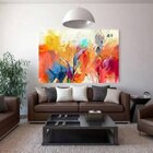 Quadro Decorativo Grande Abstrato Brush Strokes - 100x70cm