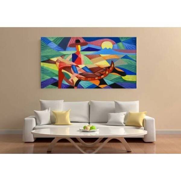 Quadro Decorativo Grande Abstrato Cerrado - 150x100cm