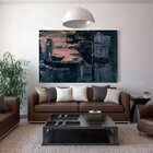 Quadro Decorativo Grande Abstrato Dark Grid - 180x135cm