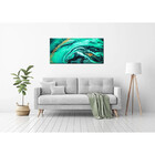 Quadro Decorativo Grande Abstrato Emerald Waves - 180x120cm
