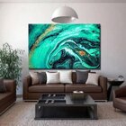 Quadro Decorativo Grande Abstrato Emerald Waves - 180x120cm