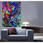 Quadro Decorativo Grande Abstrato Fluorescente - 150x80cm