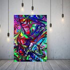 Quadro Decorativo Grande Abstrato Fluorescente - 180x135cm
