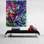 Quadro Decorativo Grande Abstrato Fluorescente - 180x135cm