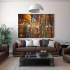 Quadro Decorativo Grande Abstrato Futurístico - 180x135cm