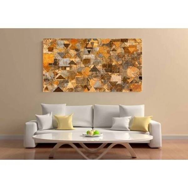 Quadro Decorativo Grande Abstrato Geométrico Zafir - 180x135cm