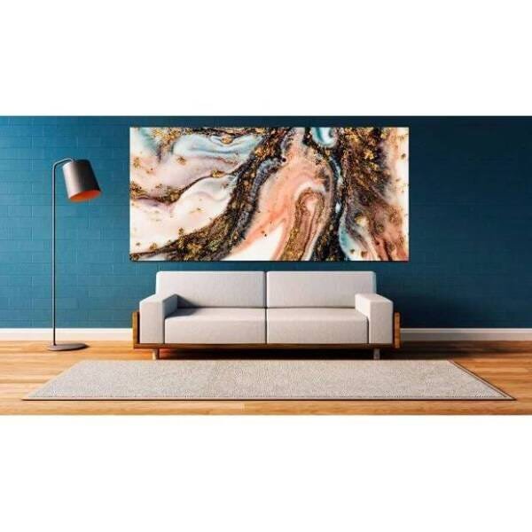 Quadro Decorativo Grande Abstrato Gold - 180x120cm