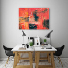 Quadro Decorativo Grande Abstrato Grid Fire - 100x70cm