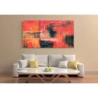 Quadro Decorativo Grande Abstrato Grid Fire - 180x120cm