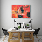 Quadro Decorativo Grande Abstrato Grid Fire - 200x135cm