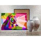 Quadro Decorativo Grande Abstrato Lion Colors - 100x70cm