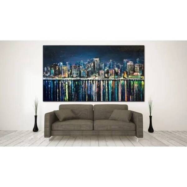 Quadro Decorativo Grande Abstrato Mix Urbano - 100x70cm