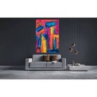 Quadro Decorativo Grande Abstrato Movimento Cores - 150x80cm