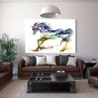 Quadro Decorativo Grande Abstrato Nature Horse - 150x80cm