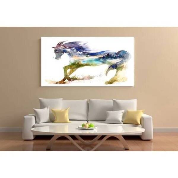 Quadro Decorativo Grande Abstrato Nature Horse - 150x80cm