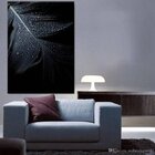 Quadro Decorativo Grande Abstrato Pena Negra - 100x70cm