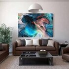 Quadro Decorativo Grande Abstrato Percepção - 120x80cm