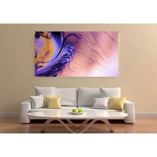 Quadro Decorativo Grande Abstrato Purple Stock - 120x80cm