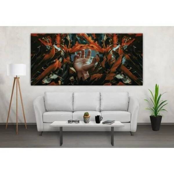 Quadro Decorativo Grande Abstrato Raise Your Hand - 100x70cm