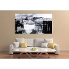 Quadro Decorativo Grande Abstrato Silver Background - 180x120