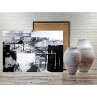 Quadro Decorativo Grande Abstrato Silver Background - 180x120